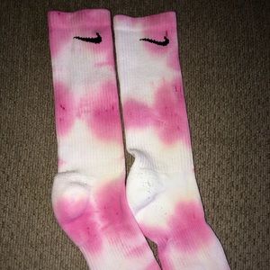Pink Tie Dyed Nike Socks